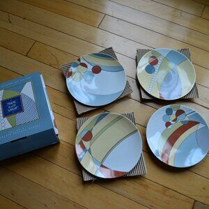 4 Salad Plates Museum of Modern Art Frank Lloyd Wright 1998 Circles Geometric
